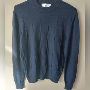 Ami merino wool fine knit sweater. Navy blue. Medium M